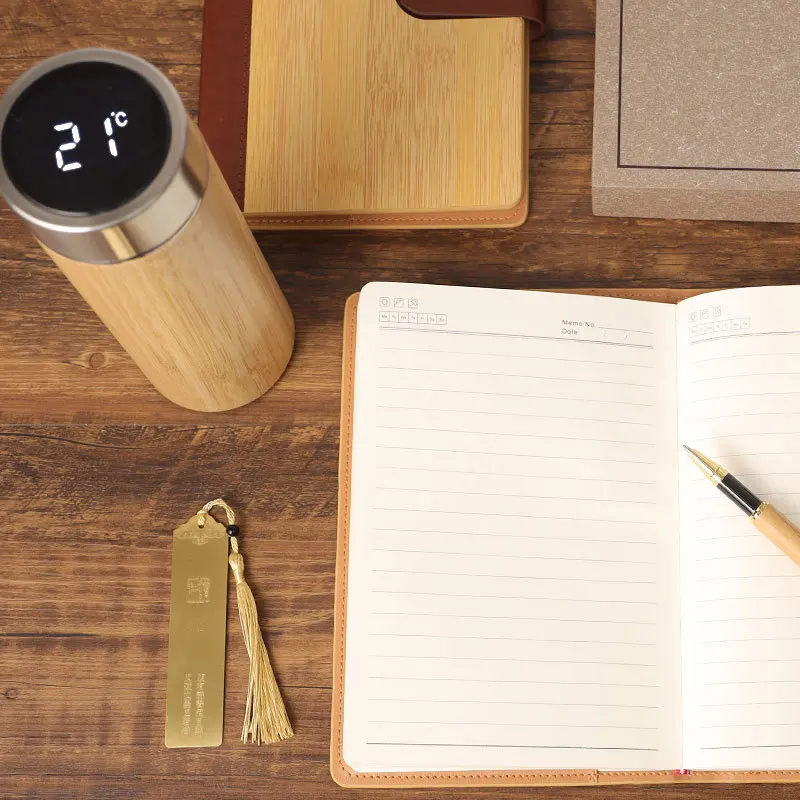 Advertising company customized wooden gift set notebook business gift set bamboo products corporate gift set