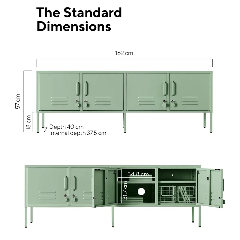 Factory Price Modern Design Home Furniture Blue Pink Colorful Steel TV Stand Metal Legs Storage TV Living Room Cabinet
