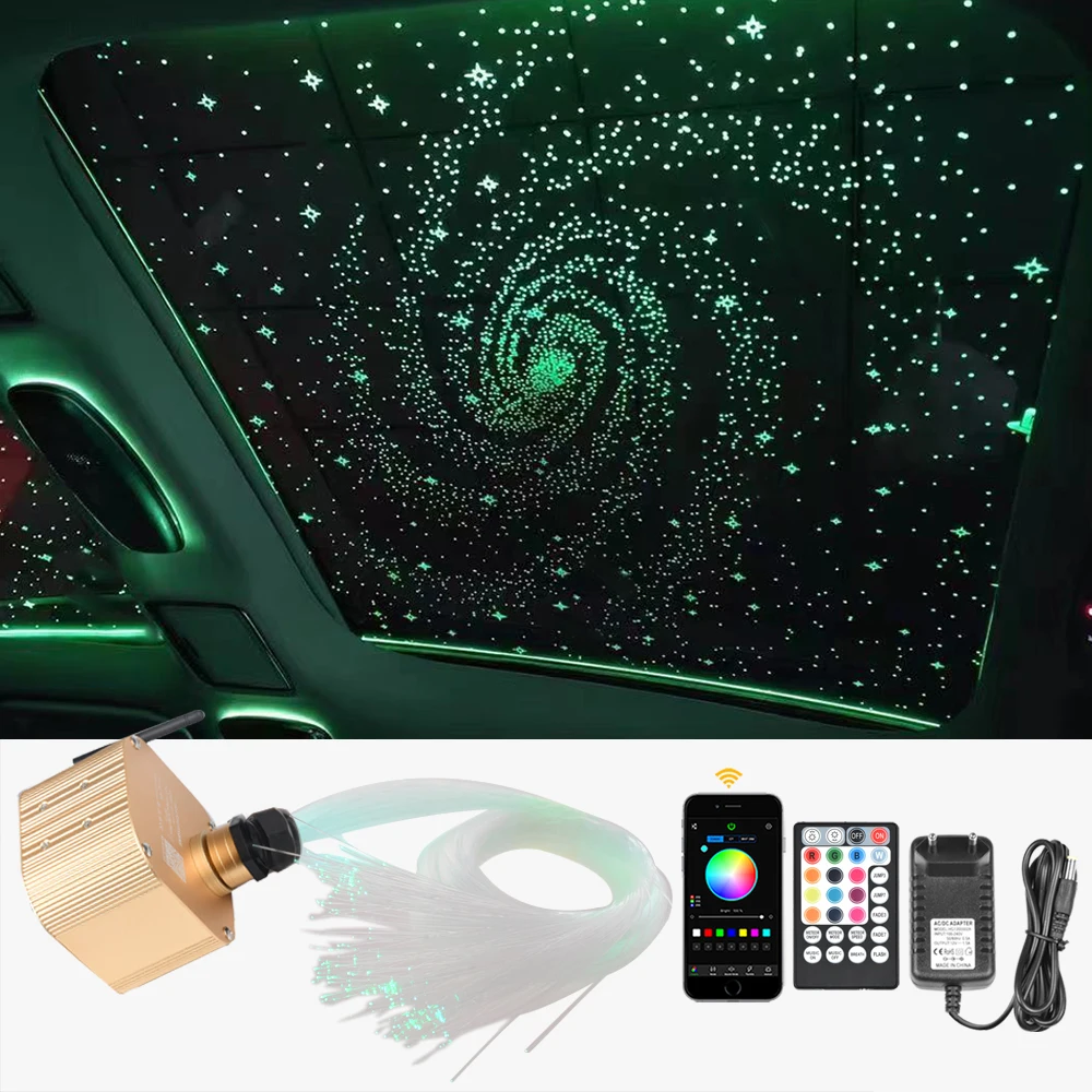 16W RGBW Twinkle Fiber Optic Light Kit With Bluetooth Control For Starry Sky Ceiling