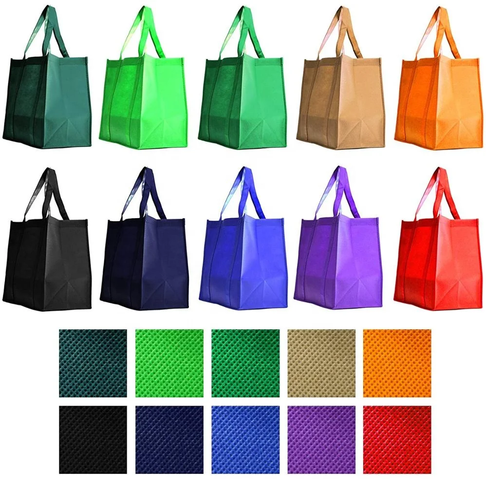 Eco friendly Cheap  promotional grocery bag tote bags with custom printed logo Non Woven Bag