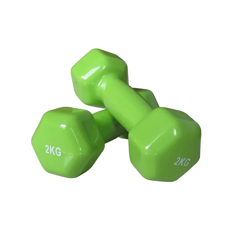 Sports Equipment Exercise Hex Dumbbell Color Weight Lifting Custom Logo Gym Vinyl Dumbbell Set