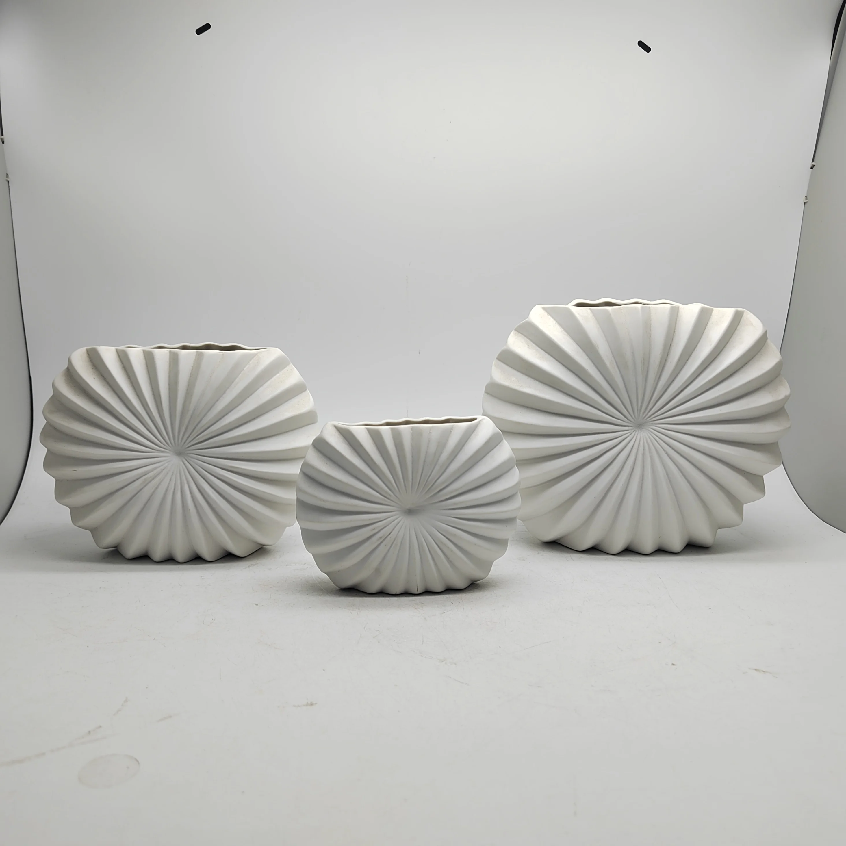 Modern Minimalist White Ceramic Flower Vase Porcelain Tabletop Home Decor with White Matte Glaze Unique Anniversary Gift