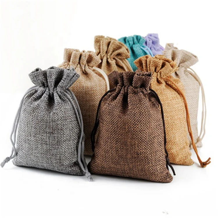 Hot Sale 10x14cm Recyclable Coffee Bag Jute Eco-friendly Jute Burlap Gunny Sack pouch