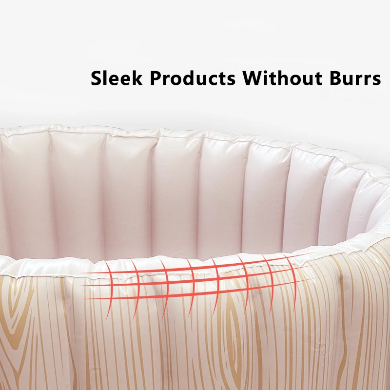 Automatic Portable PVC Inflatable Folding Adult Wood Grain Inflatable Ice Bath Barrel