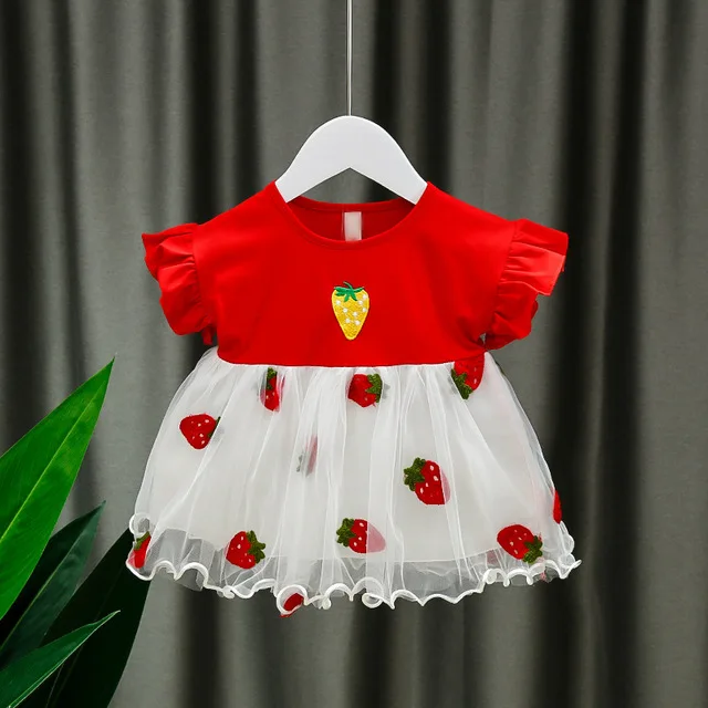 Wholesale baby dress new summer fashion short sleeves princess dress casual dress for baby girls
