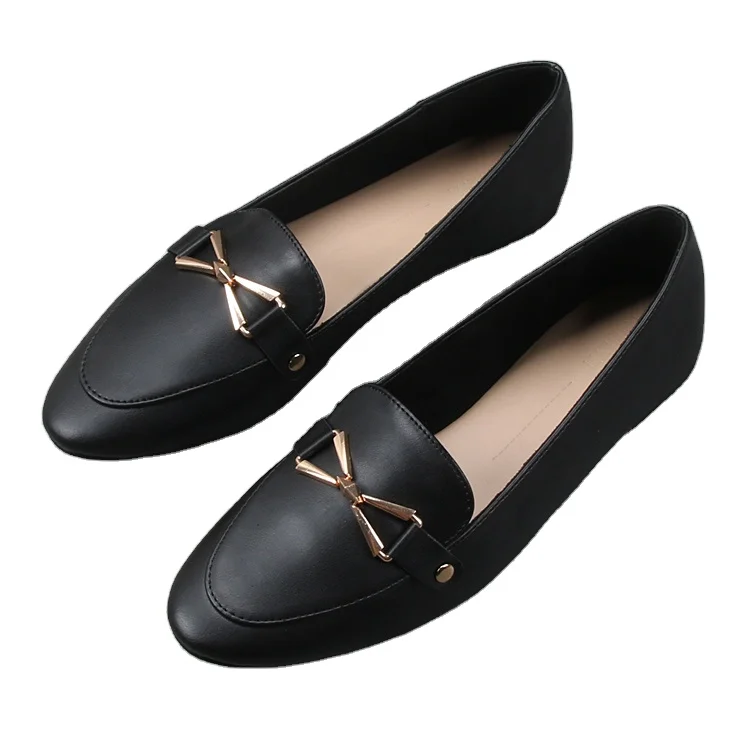 Ladies simple ballerina pump flat loafer shoes