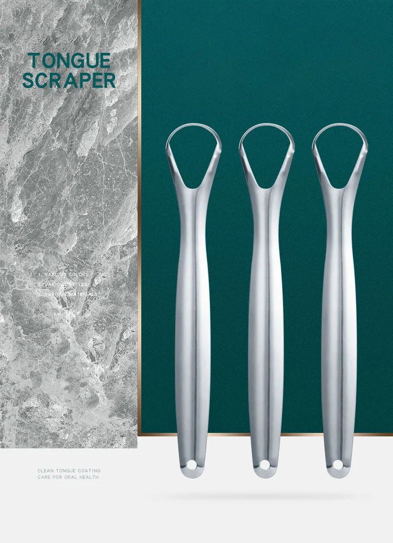 
Tongue scraper Stainless steel oral cleaning Tongue coating Both sides of the tongue can be washed in rose gold 