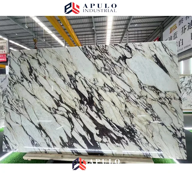 Luxury Calacatta Viola White Marble with Purple Vein Slabs For Kitchen Countertop And Bathroom