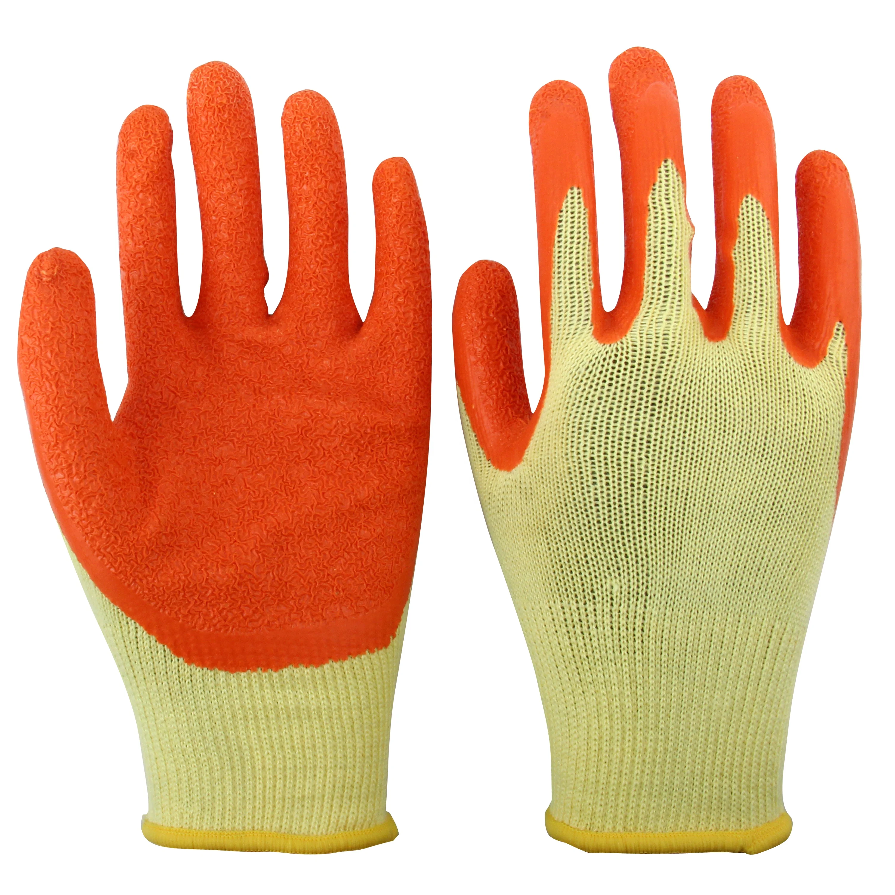 High Quality  Natural Cotton liner Latex Dipped Safety Hand Gloves