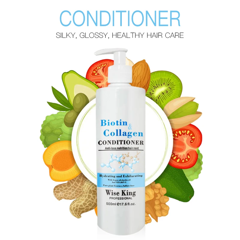 
Hot selling Organic Biotin&collagen hair conditioner treatment with Hydrolyzed Keratin and argan oil Replenish hair moisture 