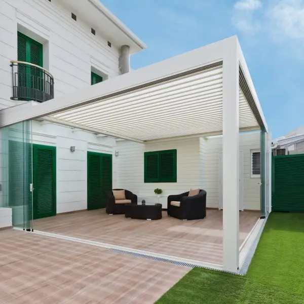 Swing Aluminum Garden Pergola Gazebo Roof Sunshade Steel Structure Free Standing Outdoor Pvc Pergola With Led Light