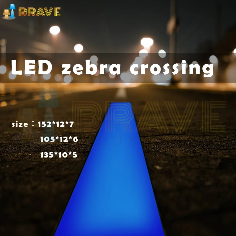 smart pedestrian crossing change color crosswalks by remote waterproof IP65  LED zebra crossing for Road