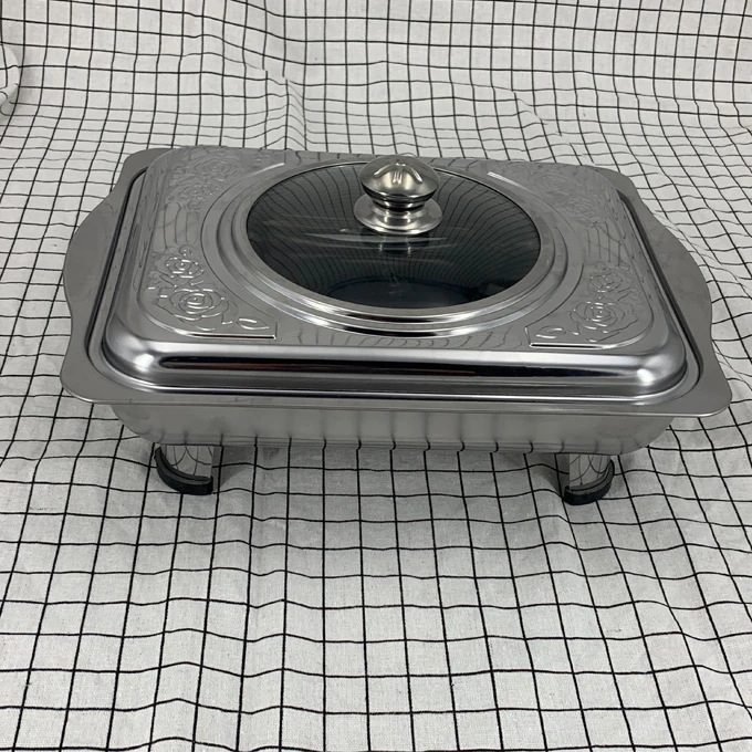 
Size 35*27cm Stainless steel four-legged tray food warmer 