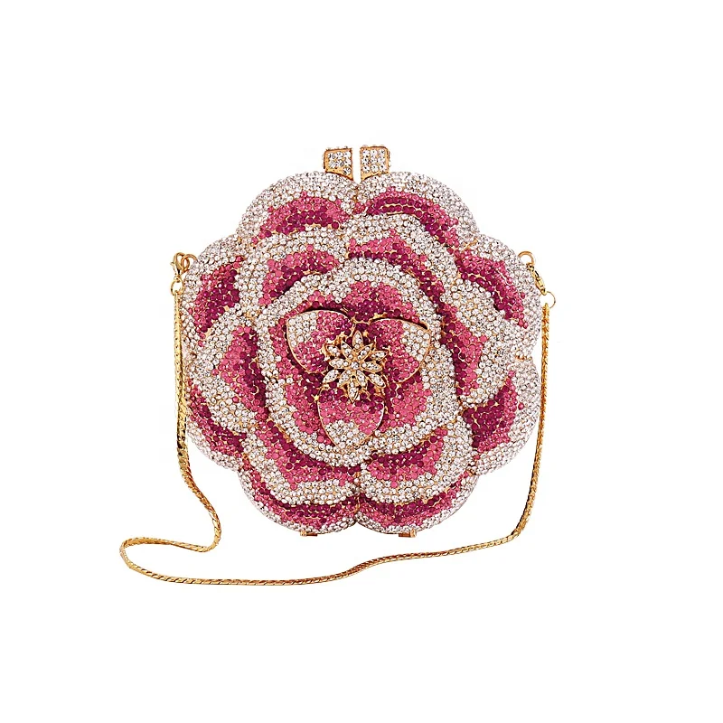 Customized Shiny Rose Ethnic Designer Evening Ladies Clutch Bag Women