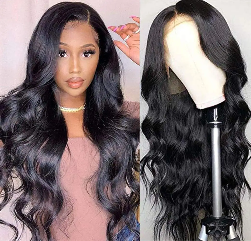 
13x6 Hd Transparent Swiss Lace Wigs Human Hair Lace Front Glueless Brazilian 100% Virgin Natural Human Hair Wigs Vendor Stock 