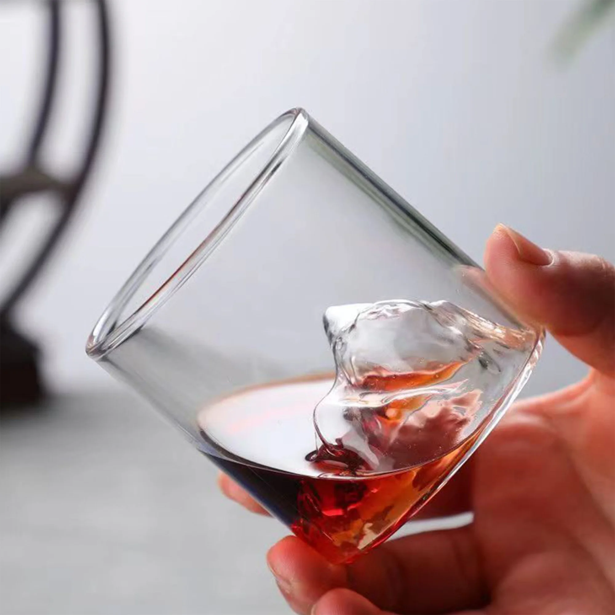 Hot Selling Mountain View Creative Glass Whiskey Glass High Borosilicate Household Water Glass for Drinking Elegant and Stylish