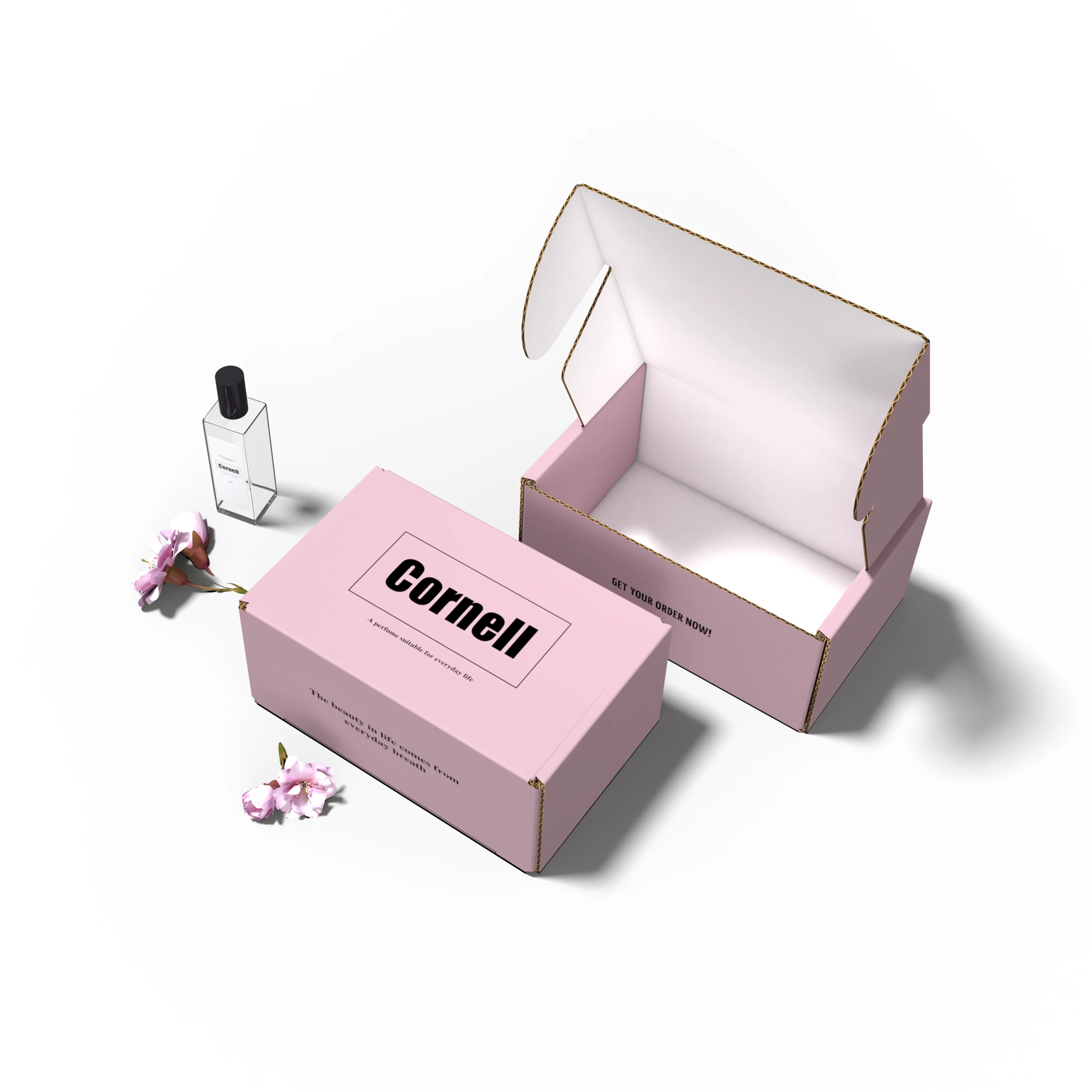 Skincare Beauty Care Products Cartons Shipping Mailer Box Pink Cosmetics Mailing Packaging Gift Boxes For Cosmetic