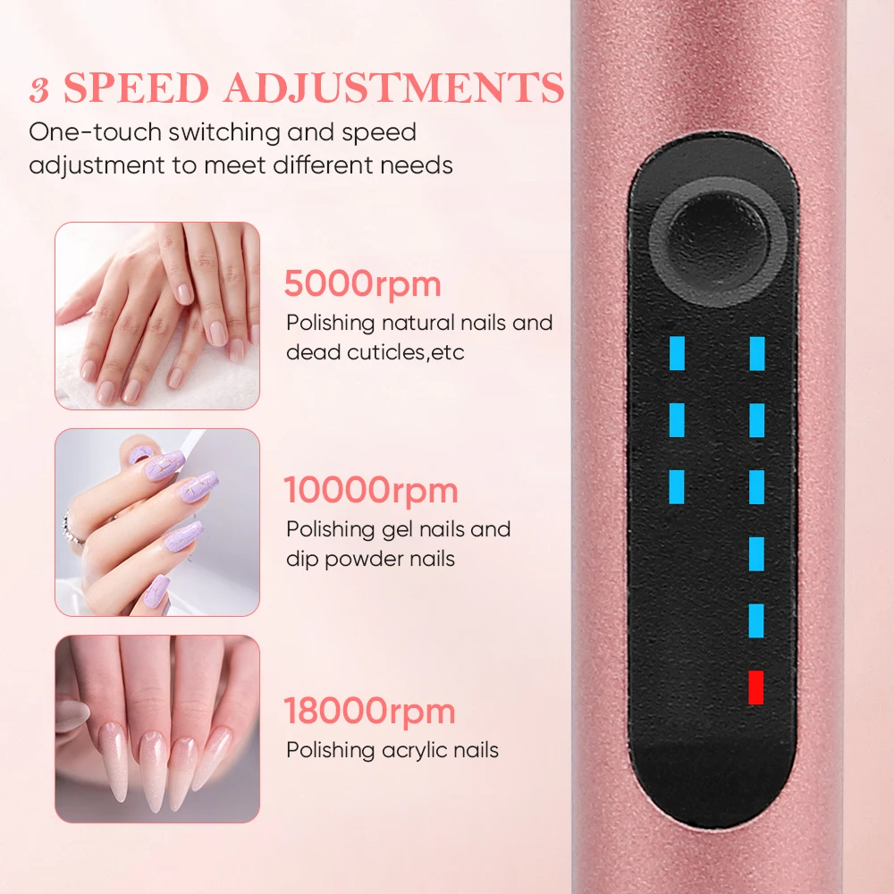 OEM ODM Custom Cordless Nail Drill Bits Set Electric File Portable Nail Drill Machine Kit Nail Drill Pen