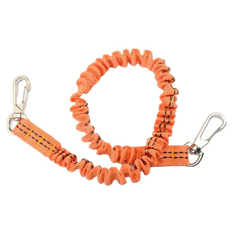 Bungee Elastic Cord Spiral Tool Tether Cable Tool Lanyard with Carbine Hook For Tool