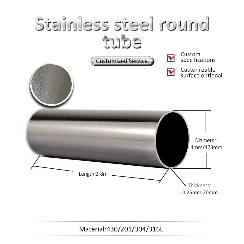 Customized stainless steel 316 pipe 4 inch stainless steel pipe price welded 5mm diameter stainless steel pipe pries
