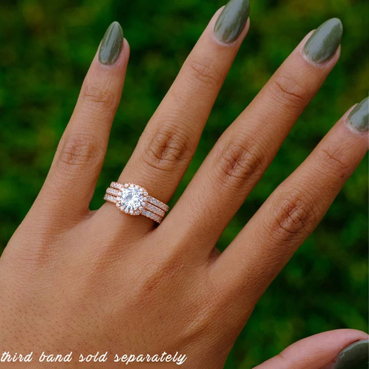 Elegant Silver Bijoux White Artificial Diamond Engagement Ring Dismountable