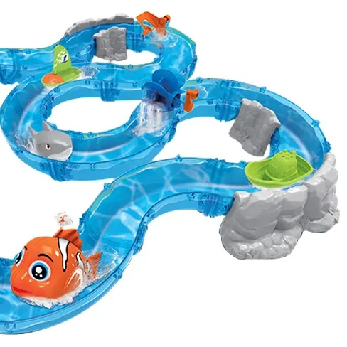 Kids Water Track 2 Player Fishing Game Desktop Toys With Waterproof Mat