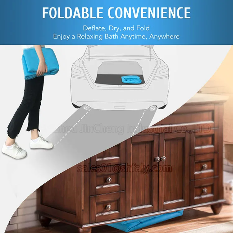 Adult Hot Bath Tub With Pillow Free-Standing Blow Up Bathtub with Spa with Electric Air Pump PVC Inflatable Adult Bath Tub