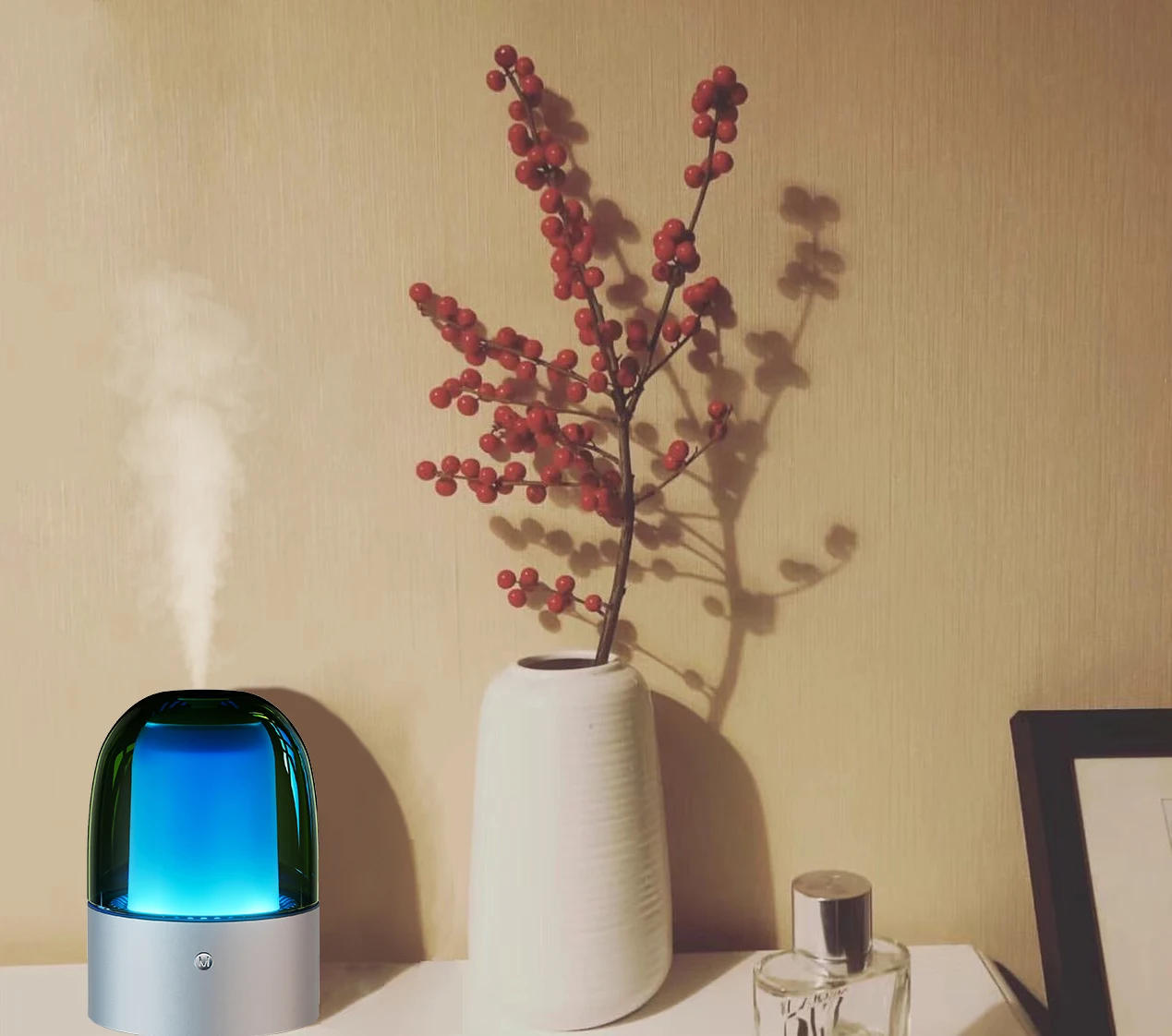 Aroma Diffuser Elegant Scent Diffuser Perfume 7 Colors Smoothing LED Essential Oil Bedroom Perfume Diffuser