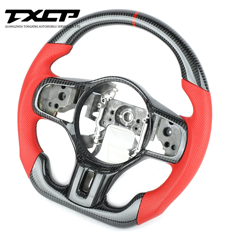 for EVO X Flat Bottom Matte Carbon Fiber Steering Wheel Fit for Mitsubishi Lancer 2008-2015