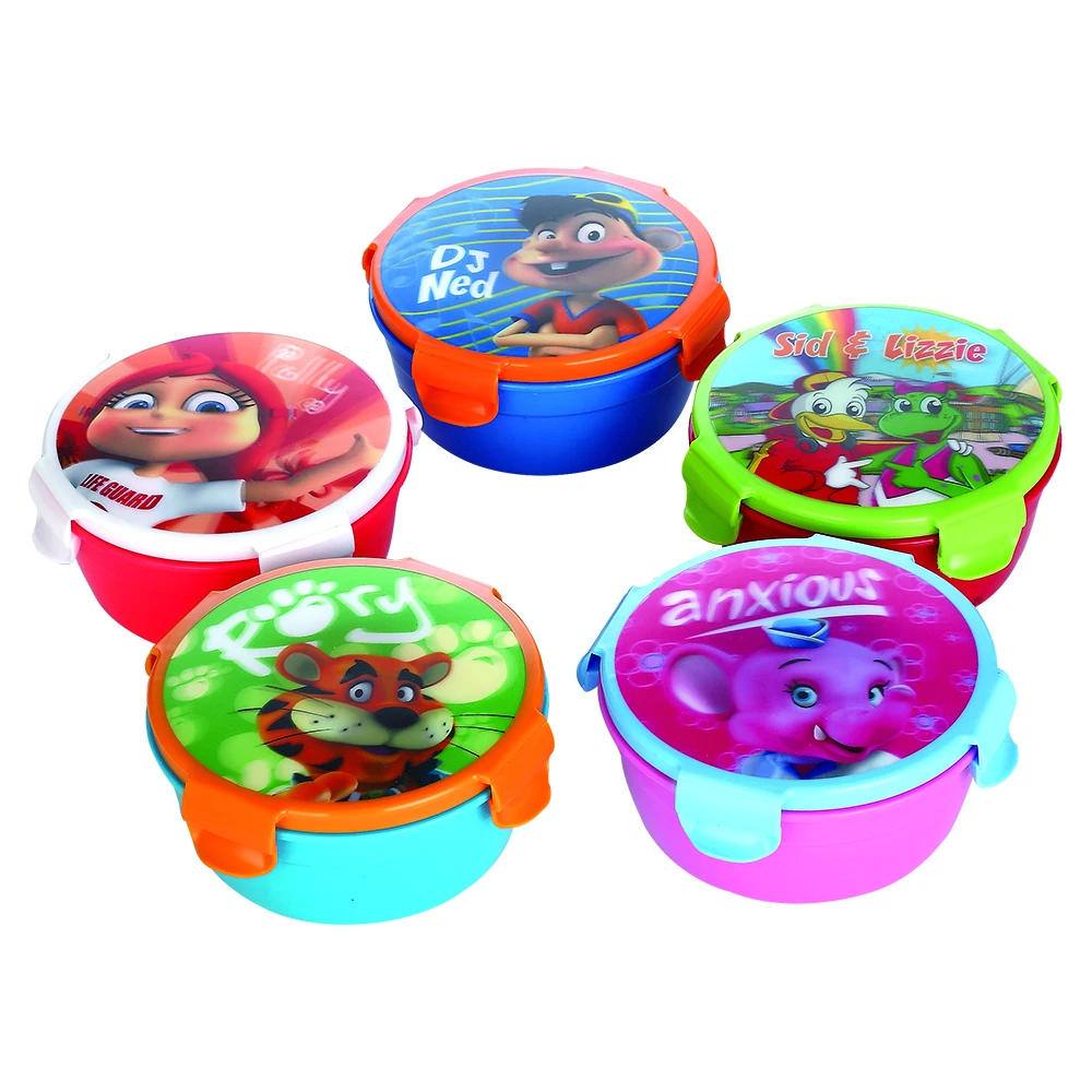 High quality customized plastic rectangle lunch box hot food warmer leakproof lockable school cartoon lunch box for kids