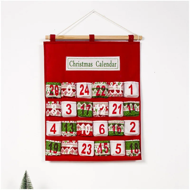 Wholesale Small Christmas Random Countdown Calendar Holiday Gift for Kids Xmas Nonwoven Cute Advent Calendar