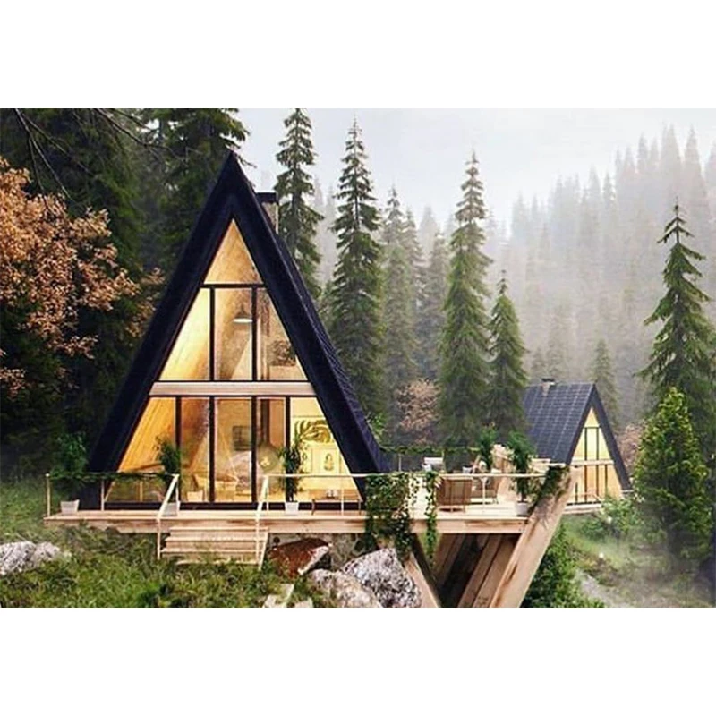 assembled steel frame living container prefabricated airbnb tiny eco house wooden villa Detachable mobile homes house