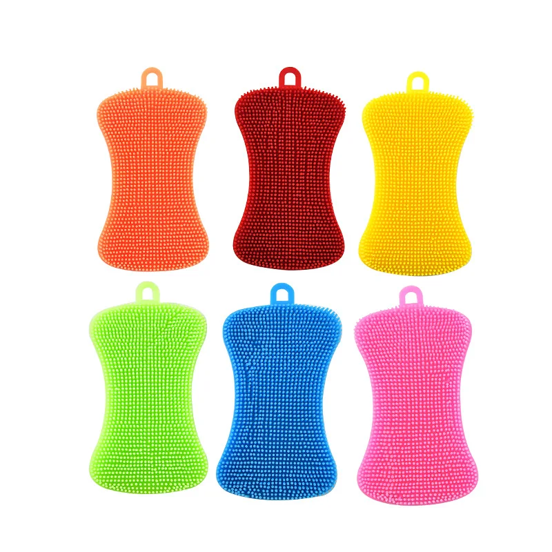 Washable Bpa Free Clean Dish Washing Scrubber Sponge Silicone Sponge Brush Sponge Kitchen Dish Scrubber