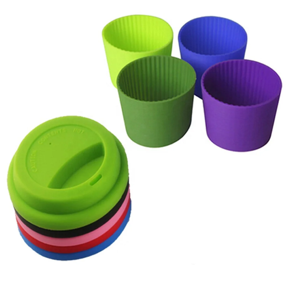 100% Silicon Food Grade Silicon lid Silicone Sleeve for Cup