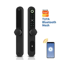 Keyless Door Sliding Lock Aluminum Sliding Door Lock with Hook and Round Handle for Glass Sliding Door