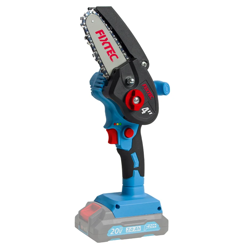 FIXTEC 20V Cordless 4' Mini Chainsaw Hydraulic Chain Saws with 4pcs Accessories