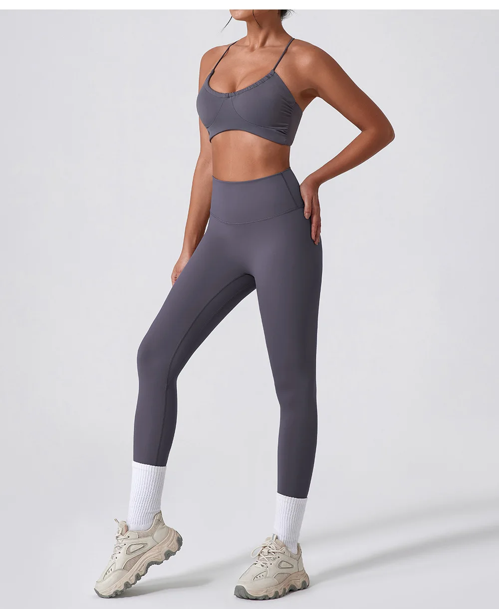 BASHAsports New sexy yoga clothing set moisture wicking sweat instant dry beauty back fitness running two-piece set