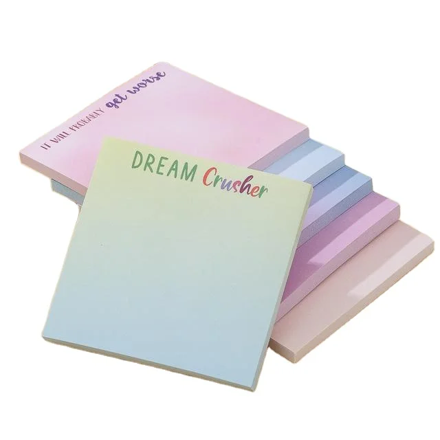 sticky notes 3x3 inches Message note  gradient paper Notepad self-adhesive Decorative sticker School supplies customizable