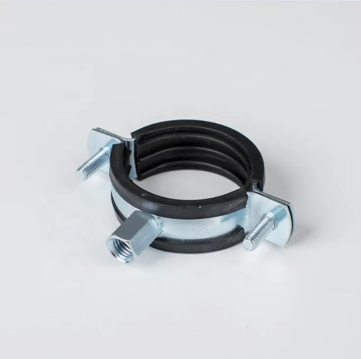 Индивидуальный оцинкованный стальной двухвинтовой зажим для труб с резиновым покрытием EPDM для труб (системы установки)