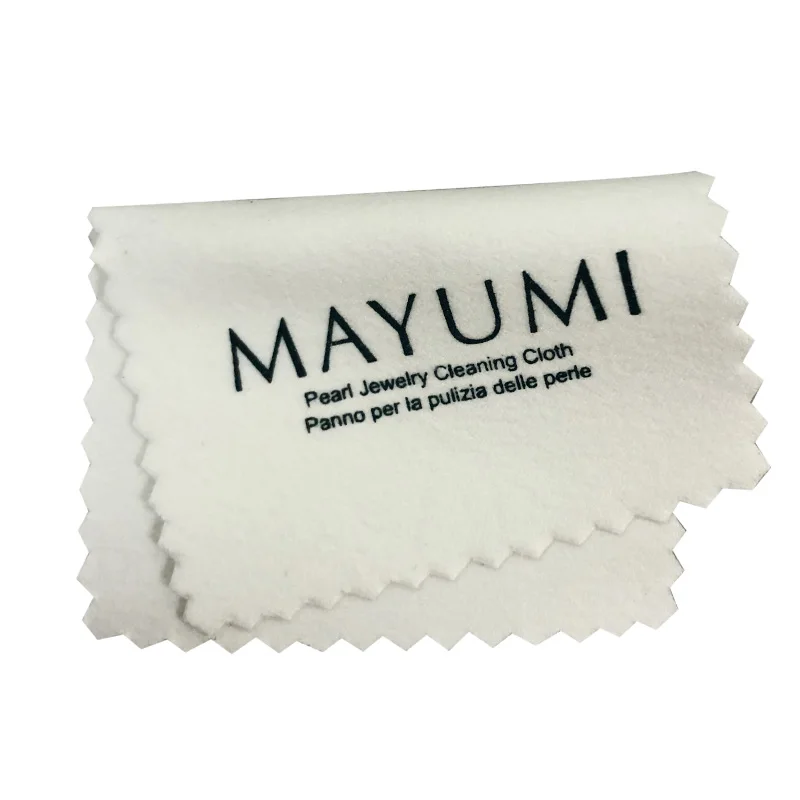 Top quality soft pearl jewelry cleaning cloth microfiber pearls care cloths with paper envelope packing