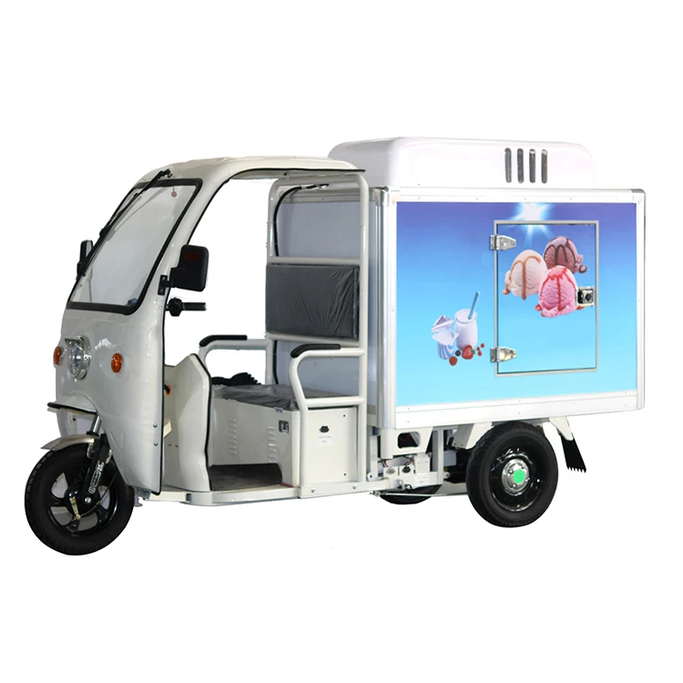 Three-wheel Ice Cream Electric Refrigerator Tricycle For Freezer With 970L Fridge Freezer