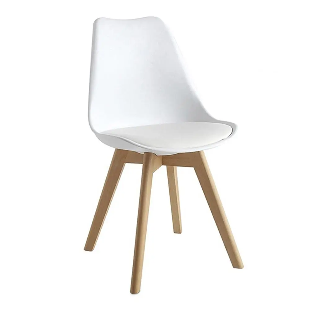 Home Furniture Cadeira Soild Beech Wood Chairs Silla Comedor Polypropylene Pp Pu Diner Chairs Tulip Cafe Plastic Dining Chair