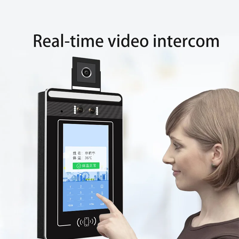  7 дюймов сенсорный экран 3D AI Распознавание лиц температуру тела ip-камера с датчиком движения системы контроля доступа домофон видео домофона