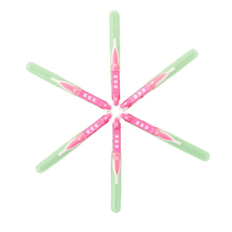 interdental brush oral car OEM/ODM Nylon bristle 4S-S stainless wire color handle free sample factory outlet