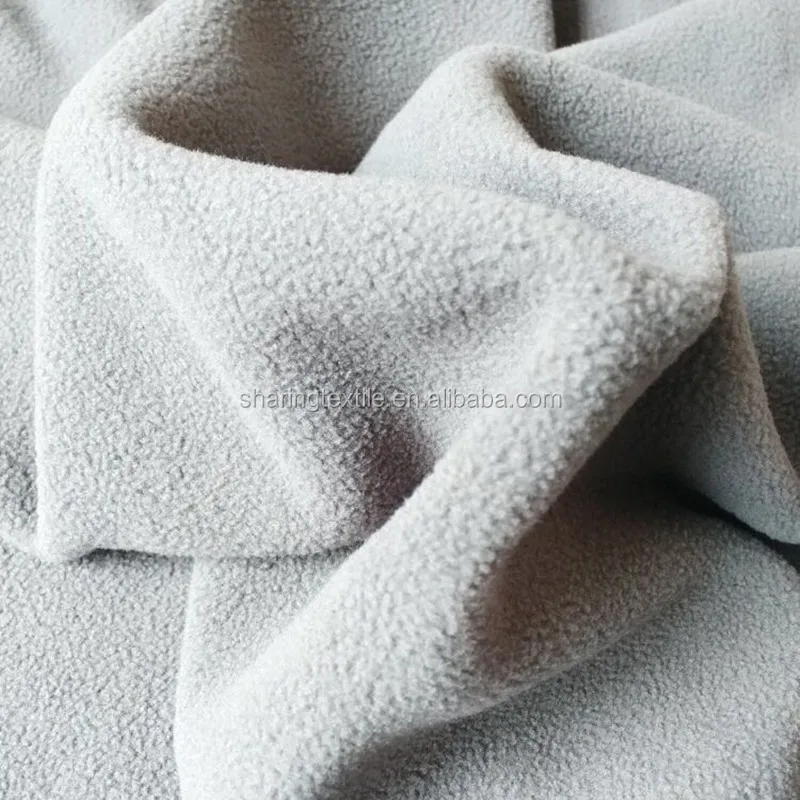 Repreve Recycled RPET Knitted Polyester Double Sides Brushed Microfiber Polar Fleece Fabric for Blankets Micro Soft Shell Fabric