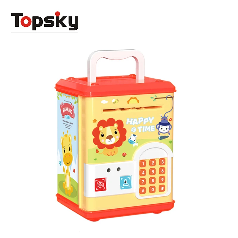 Topsky Funny Plastic Money Box With Password Save Paper Money And Coin Machine Electric Face Recognition Piggy Bank For Kids
