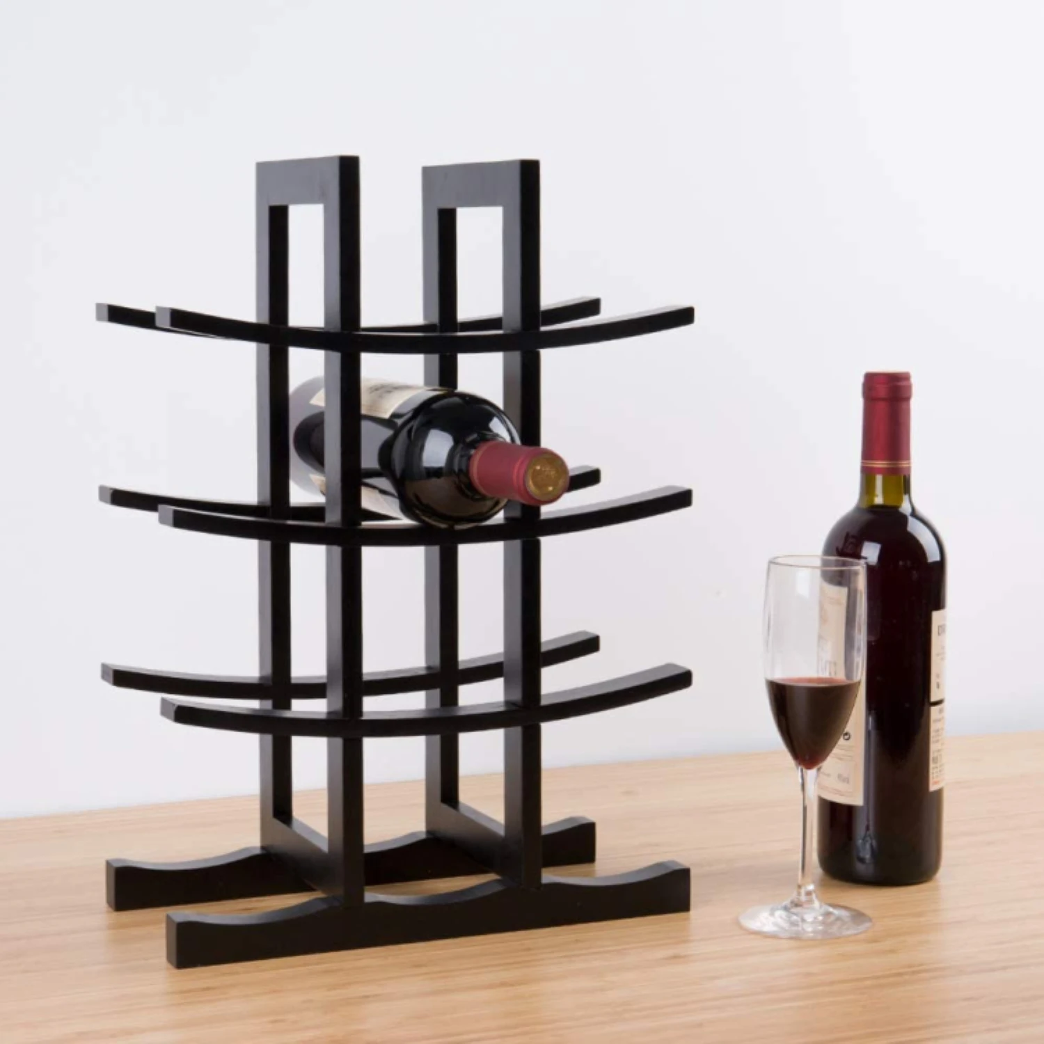 Bamboo Wine Rack Hanging Bottle Rack Home Decoration Bamboo Wood Table Top Tree Wine Display Rack Home Furniture Carton Modern