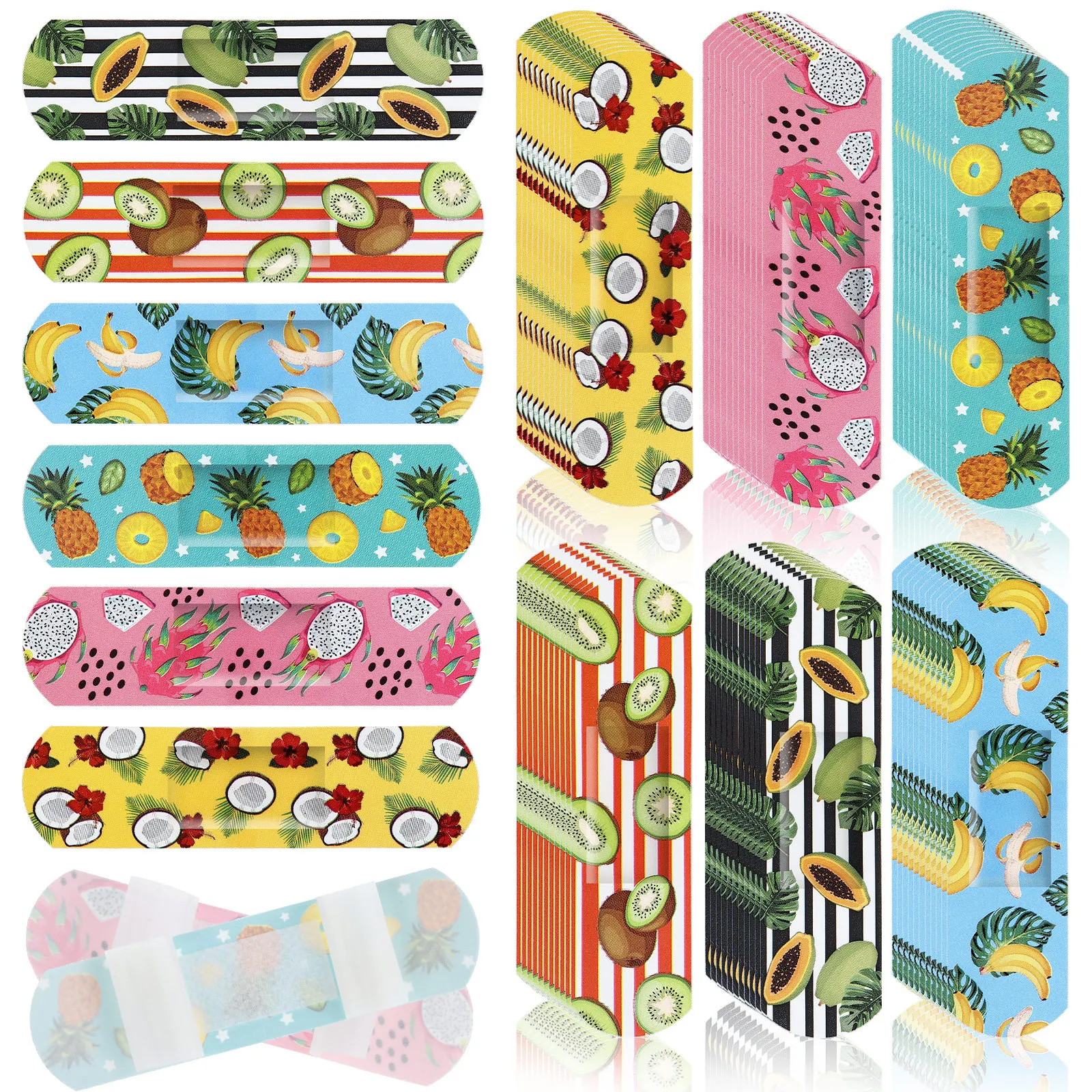 Wholesale Cute Children Cartoon Fruit Band-aid Printed Waterproof Self-adhesive Wound First Aid Bandage Disposable Band Aids