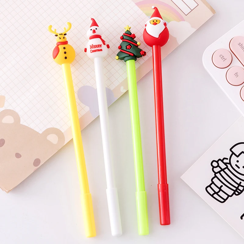 Creative Stationery Christmas Gift Reward Plastic Doll Gel Pen Silicone Material Soft Rubber Smooth Continuous Ink Writing Pen