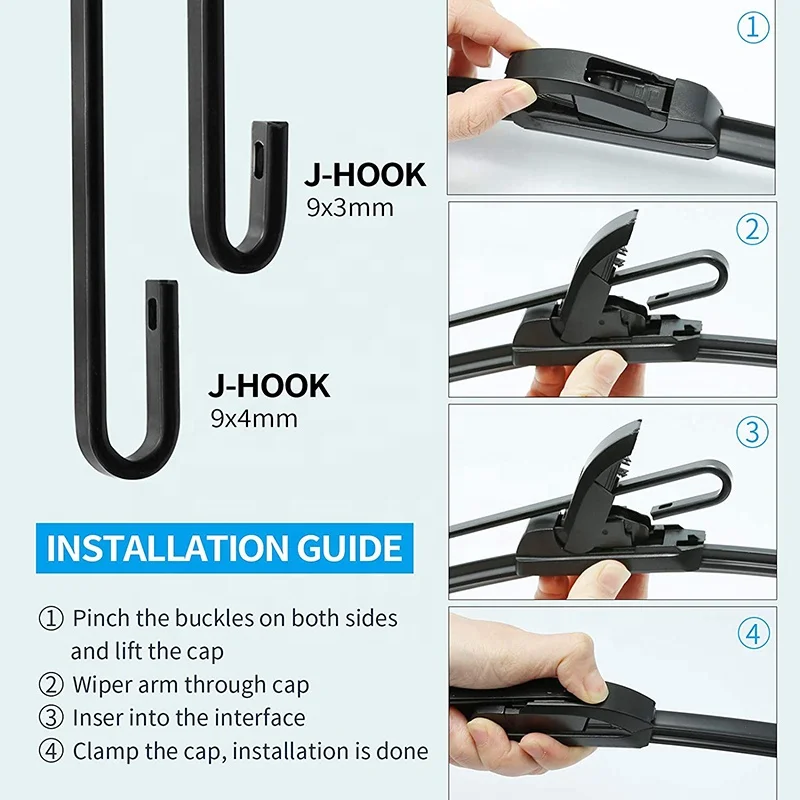 2024 Tik Tok  Hot Sale Soft Wiper Blade Universal U-Type Soft Windshield Wipers Natural Rubber Soft Wiper Blade